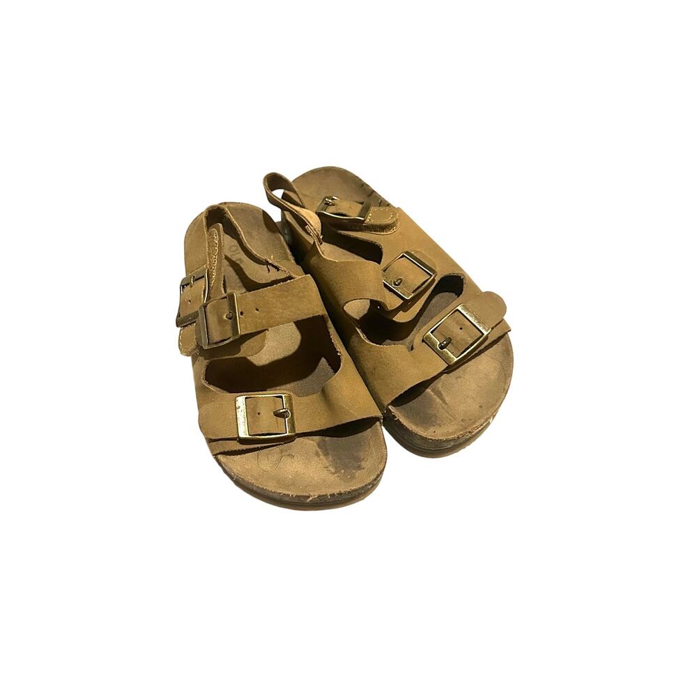 Old Navy Toddler Size 8 Brown Faux Suede Double Strap Footbed Sandals